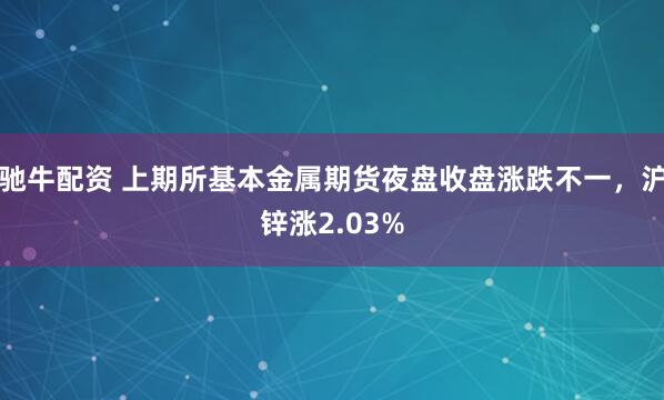 驰牛配资 上期所基本金属期货夜盘收盘涨跌不一，沪锌涨2.03%